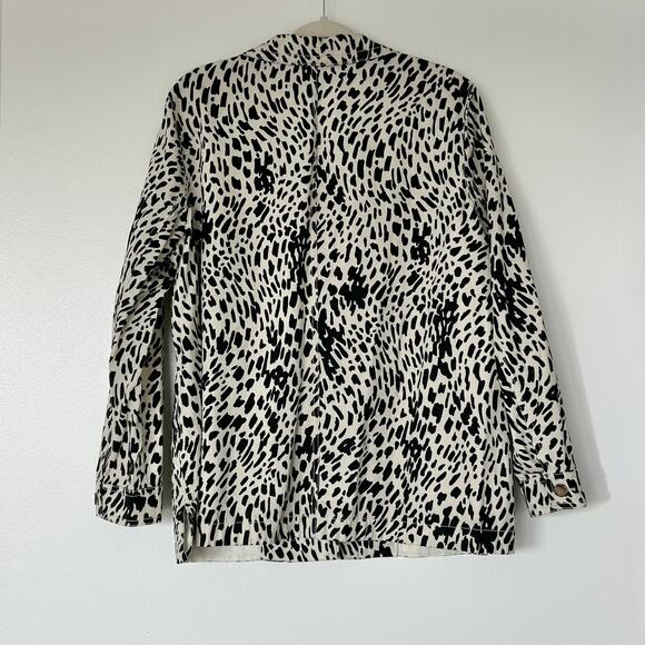 Lafayette 148 Coleman Cheetah Print Twill Blazer Jacket Black White Sz XL Cotton - Picture 12 of 15